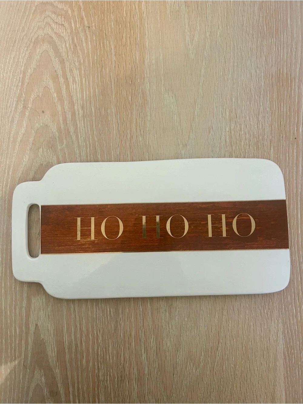 White and Gold 'HO HO HO' Holiday Serving Board